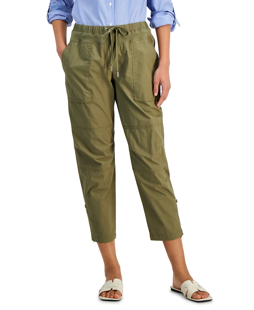 Nautica Jeans Women's Cotton Roll-Tab Utility Pants