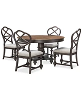 Mandeville 5 Pc. Dining Set (Round Table & 4 X-Back Chairs)