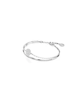 Swarovski White, Rhodium Plated or Rose Gold-Tone Meteora Bangle Bracelet