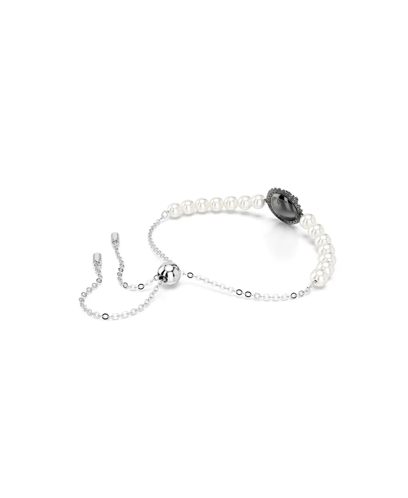 Swarovski Swan, Gray, Rhodium Plated Iconic Swan Bracelet