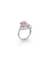 Swarovski Mixed Cuts, Shell, Pink, Rhodium Plated Idyllia Cocktail Ring