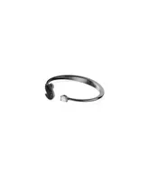 Swarovski Swan, Black, Ruthenium Plated Iconic Swan Bangle Bracelet