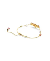 Swarovski Mixed Cuts, Flower, Pink, Gold-Tone Gema Bracelet