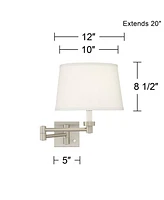 Modern Indoor Swing Arm Wall Lamp Brushed Nickel Plug