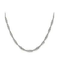Chisel Stainless Steel Polished 3mm Singapore Chain Necklace