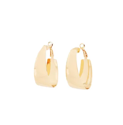Sohi Women's Gold Minimal Hoop Earrings