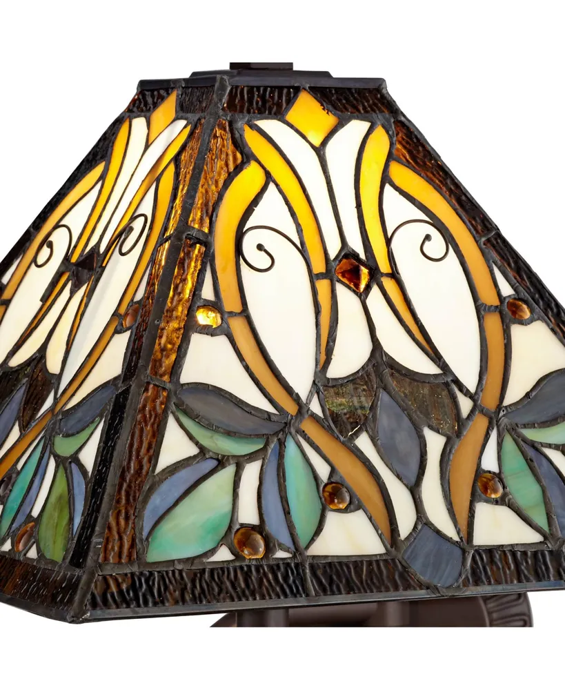 Victorian Tiffany Style Swing Arm Wall Lamp Bronze Plug