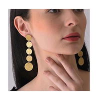 Sohi Women's Gold Circular Drop Earrings