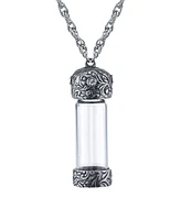 2028 Crystal Silver-Tone Glass Vial Necklace