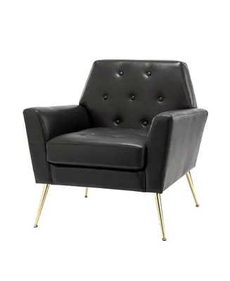 Modern Faux Leather Accent Chair for Living Room Bedroom
