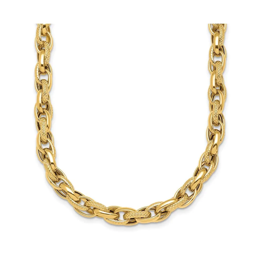 18k Yellow Gold Textured Necklace