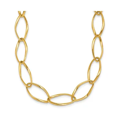 18k Yellow Gold 12mm Fancy Link Necklace