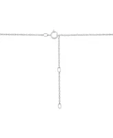 Diamond Polished Heart Pendant Necklace (1/10 ct. t.w.) in Sterling Silver, 16" + 2" extender