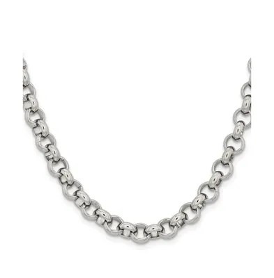 Chisel Stainless Steel Polished 8mm Rolo Chain Necklace
