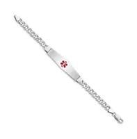 Sterling Silver Rhodium-plated Medical Id Curb Link Bracelet
