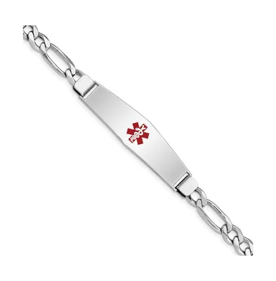 Sterling Silver Rhodium-plated Medical Id Figaro Link Bracelet