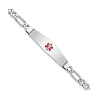 Sterling Silver Rhodium-plated Medical Id Figaro Link Bracelet