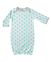Luvable Friends Baby Unisex Cotton Gowns, Elephant, 0-6 Months