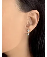 LuvMyJewelry Moon Transformation Star Design Sterling Silver Diamond Stud Women Earring