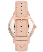 Michael Kors Women's Slim Runway Three-Hand Blush Leather Watch 38mm