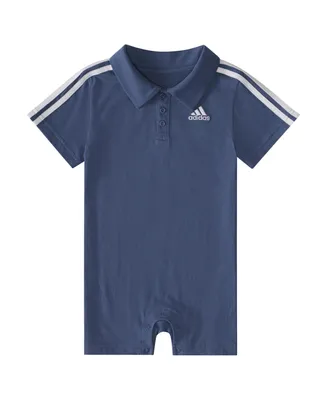 adidas Baby Boys Short Sleeve Cotton Polo Romper