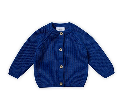 Stellou & Friends Girls 100% Cotton Chunky Ribbed Knitted Cardigan Ages 5-6 Years