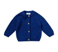 Stellou & Friends Girls 100% Cotton Chunky Ribbed Knitted Cardigan Ages 5-6 Years