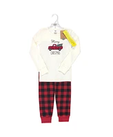 Touched by Nature Big Boys Unisex Holiday Pajamas Merry and Bright