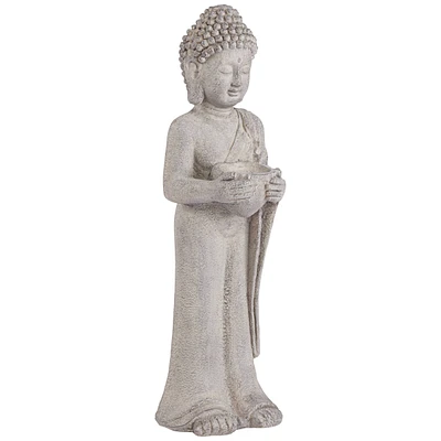 John Timberland Standing Buddha Statue Sculpture Zen Asian Japanese Garden Decor Indoor Outdoor Front Porch Patio Yard Outside Home Balcony House Exte