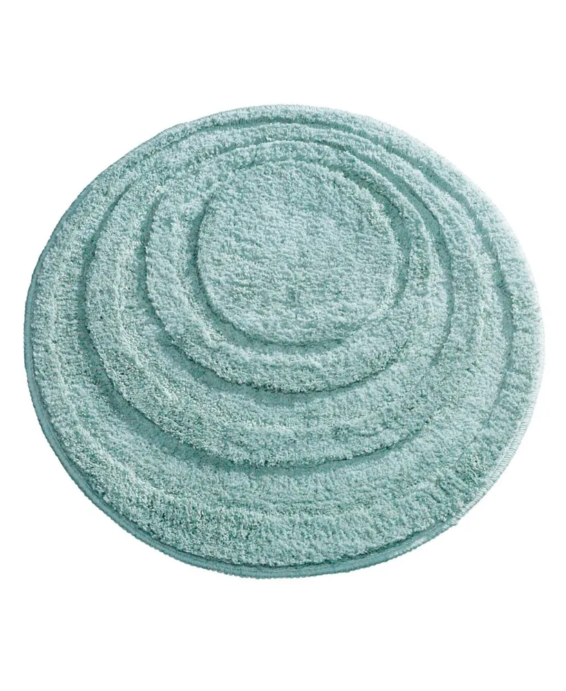 mDesign Round Microfiber Bathroom Spa Mat, Accent Rug, Machine Washable