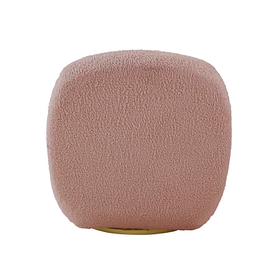 Simplie Fun Yedid Accent Chair with Swivel In Pink Teddy Sherpa