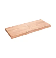 Wall Shelf Light Brown 47.2"x19.7"x(0.8"-2.4") Treated Solid Wood Oak