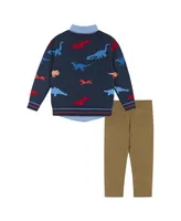 Toddler/Child Boys Dino Cardigan Sweater Set
