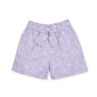 Hope & Henry Girls' Pull-On Cinched Waist Linen Short