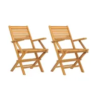 Folding Patio Chairs 2 pcs 21.7"x24.4"x35.4" Solid Wood Teak