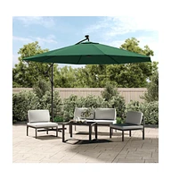 Cantilever Umbrella with Led Lights and Metal Pole 137.8" Green