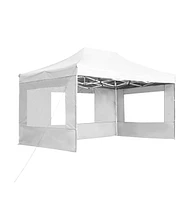 vidaXL Professional Folding Party Tent with Walls Aluminum 14.8'x9.8' White