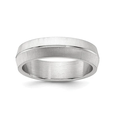 Chisel Stainless Steel Polished and Textured Band Ring