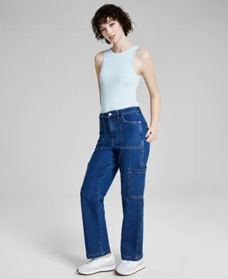 And Now This Women's High Rise Utility Denim Jeans
