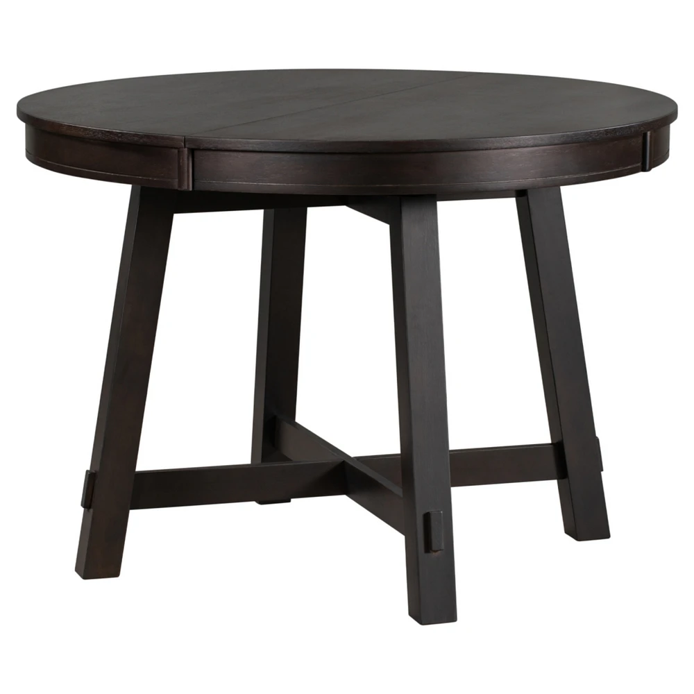 Streamdale Furniture Farmhouse Round Extendable Dining Table With 16 Leaf Wood Kitchen Table