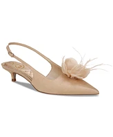 Sam Edelman Women's Faye Embellished Feather Slingback Kitten-Heel Pumps