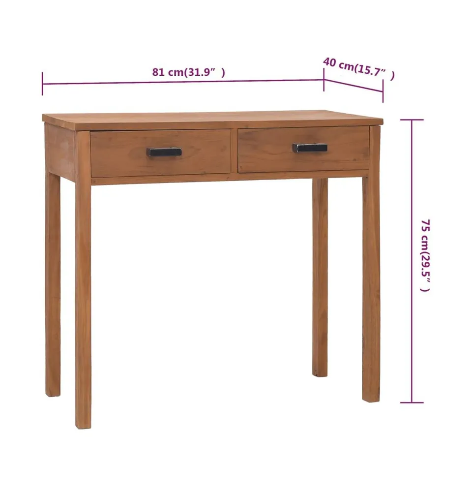 Office Desk 31.9"x15.7"x29.5" Solid Teak Wood