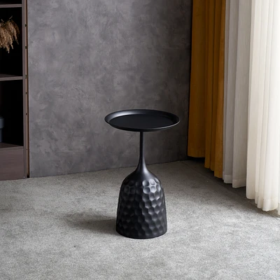 Simplie Fun Black Wine Cup Metal Side Table, Small Sofa Table, Simple End Table For Bedroom