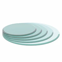 28 Inch Round Tempered Glass Table Top Clear Glass 1/2 Inch Thick Beveled Polished Edge