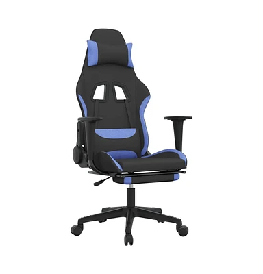 vidaXL Gaming Chair with Footrest Black and Fabric