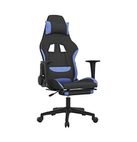 vidaXL Gaming Chair with Footrest Black and Fabric