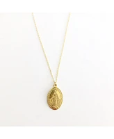 sanctuaire Oval Saint Medallion Coin Necklace Gold