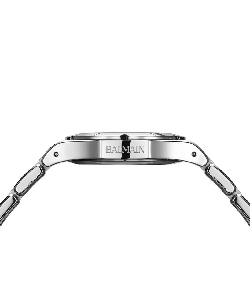 Balmain Women's Swiss Be Balmain Moonphase Diamond (1/20 ct. t.w.) Stainless Steel Bracelet Watch 33mm