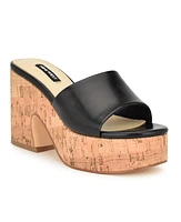 Nine West Women's Boone Slip-On Round Toe Wedge Sandals