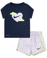 Nike Toddler Girls Dri-Fit Sweet Swoosh Short Sleeve T-shirt and Shorts Set